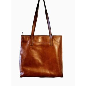 Patricia Nash Viana Leather North South Tote Bag Brown Business Corporate Career